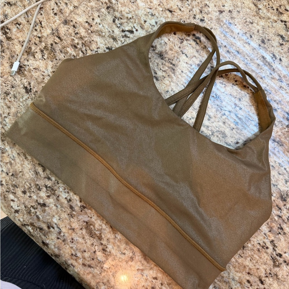 Lululemon Metallic copper/ brown Strappy Sports Bra